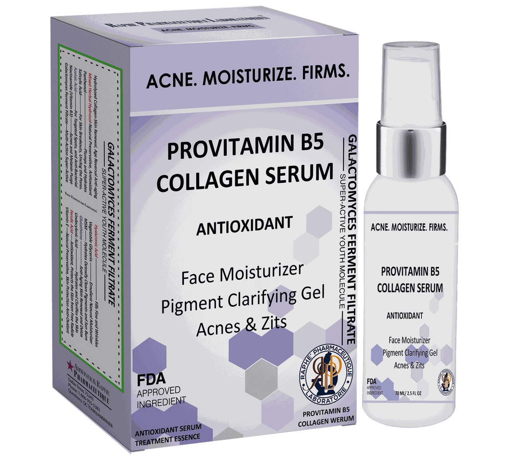 Acne Treatment Face Moisturizer Provitamin B5 Collagen Serum with antioxidant for acne and skin firming, 2 x 60ml bottles