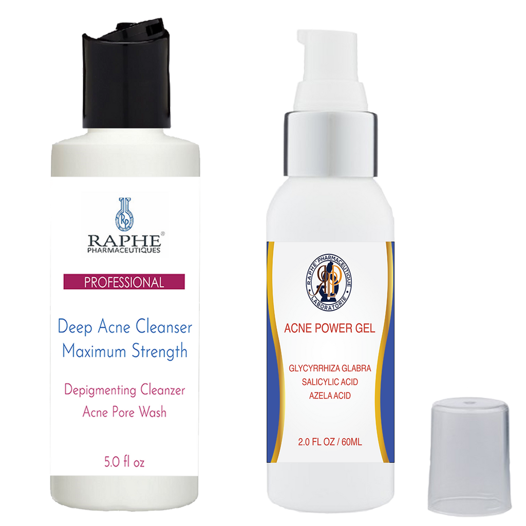 Natural Acne Gel-Glycyrrhiza Glabra-Serum 60ml & Maximum Strength Acne Cleanser 5oz 6-Pack