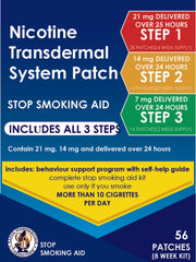 Nicotine transdermal system patch stop smoking aid three-step delivery 56 patches kit