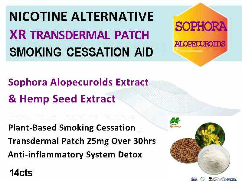 Cytisine Sephorine Alternative transdermal patch with 25mg Sophoa Alopecuroids and Hemp Seed Extract for smoking cessation over 30 hours