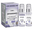 2-in-1 antioxidant moisturizer and serum for acne, spots, firming, and lifting skin care pack of 2