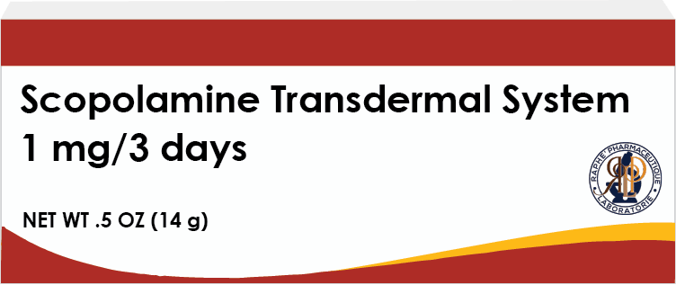 Scopolamine transdermal system patch 1 mg lasting 3 days with 14g net weight packaging