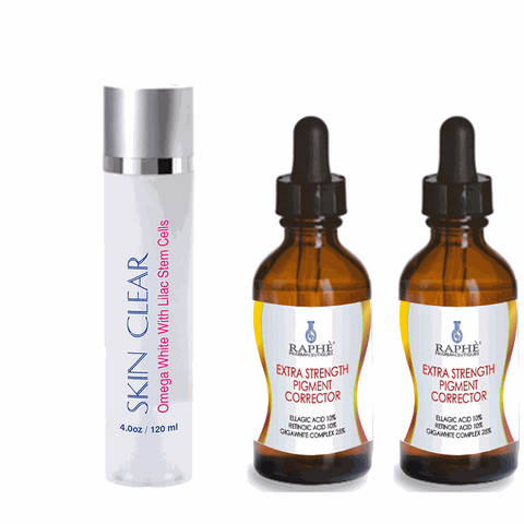 Even Skin Tone  Omega Skin Clear Lilac Cells Emulsion 3-120ml With Pigment Corrector 6-60ml Pack