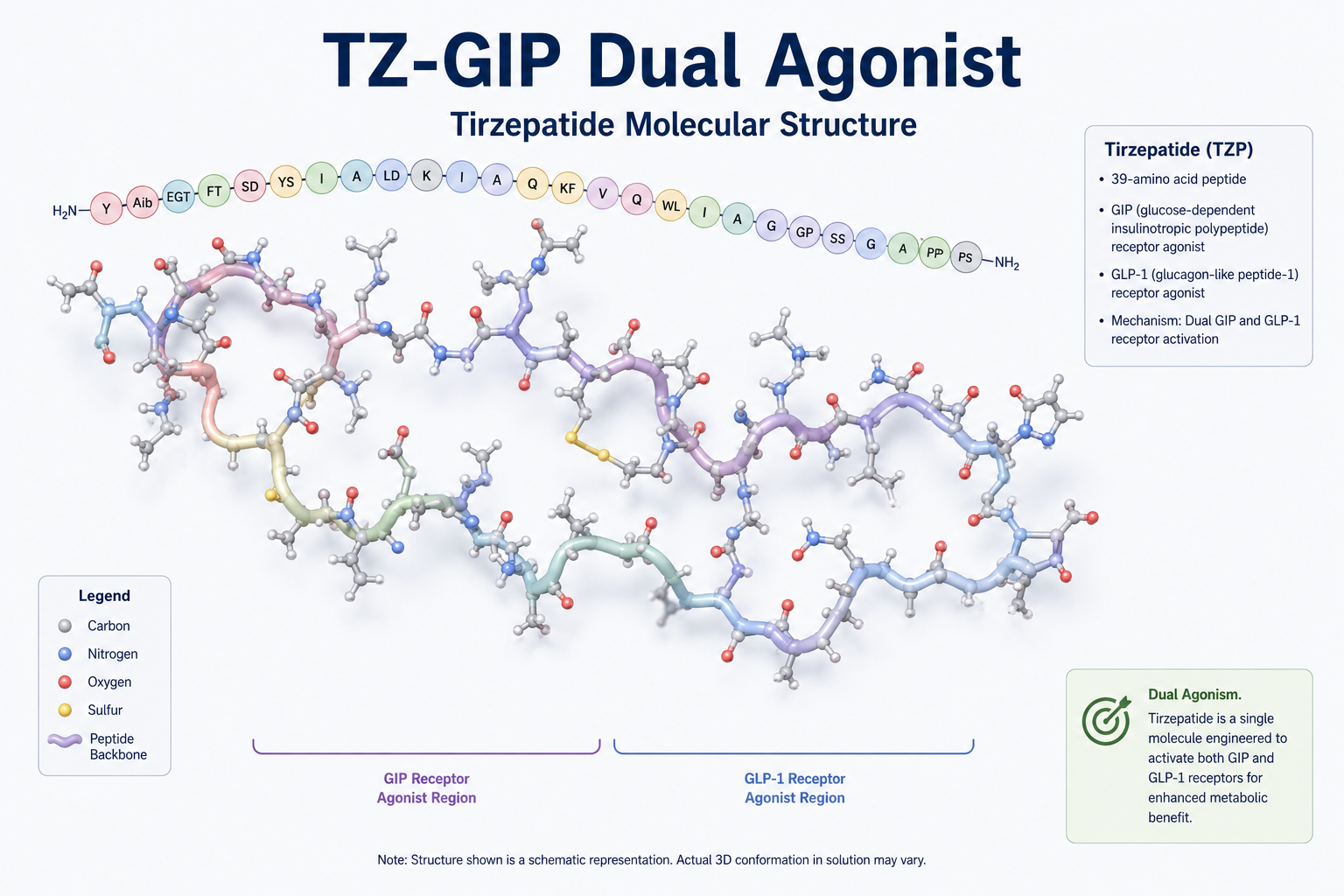 Wholesale TZP Lyophilized Dual Agonist | High Purity Research Peptides (with CoA) Qty: 100