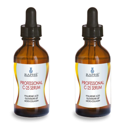 2 packs vitamin c serum bottles with hyaluronic acid, glutathione, and collagen for skin care