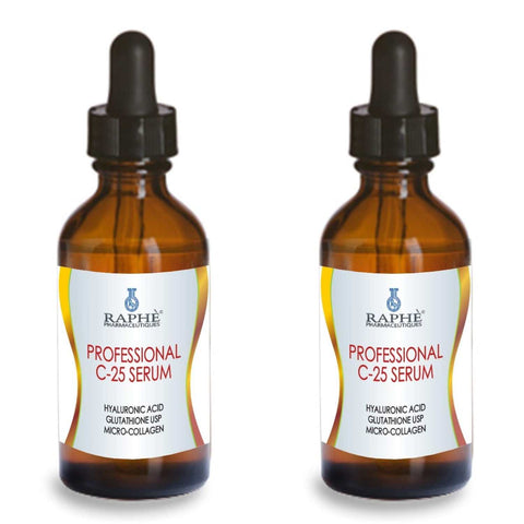 2-Packs Vitamin C-25% Glutathione & Collagen Hyaluronic Acid Serum 2-60ml