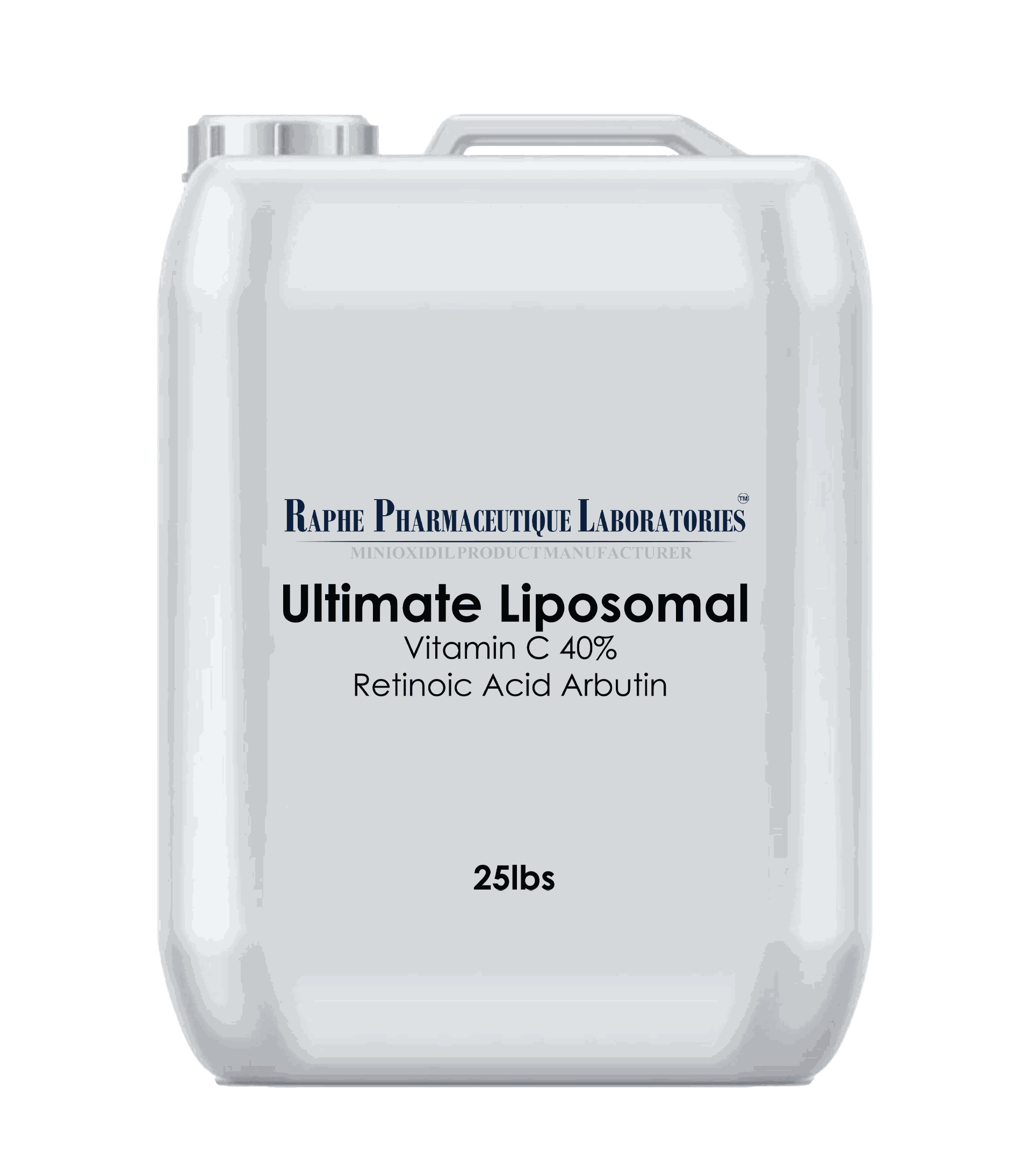 25lbs container of Ultimate Liposomal Vitamin C 40% with Retinoic Acid and Alpha Arbutin for wholesale