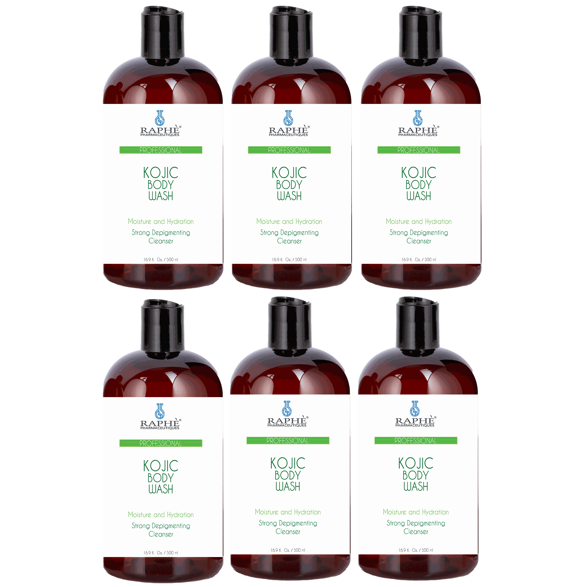Wholesale unlabeled 3000 bottles of 16 oz kojic acid body wash concentrate for skin hydration and depigmentation