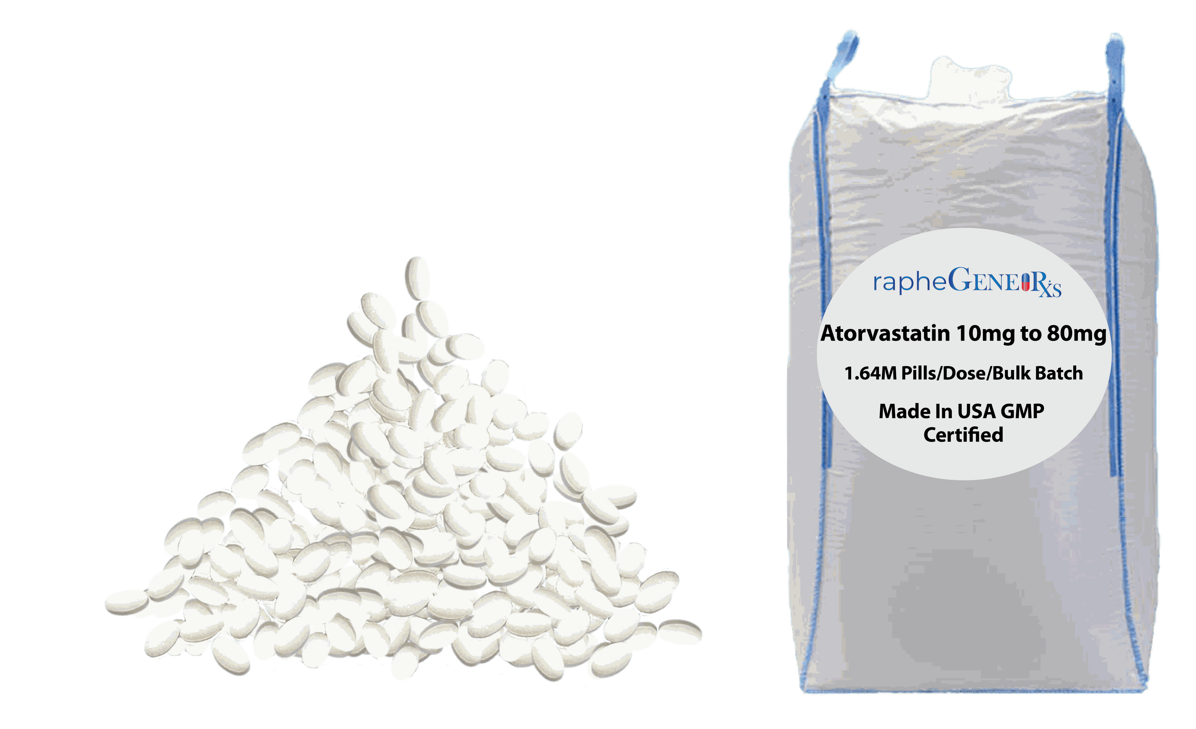 bulk alprazolam and atorvastatin oral solid dosage pills with GMP certified packaging bag