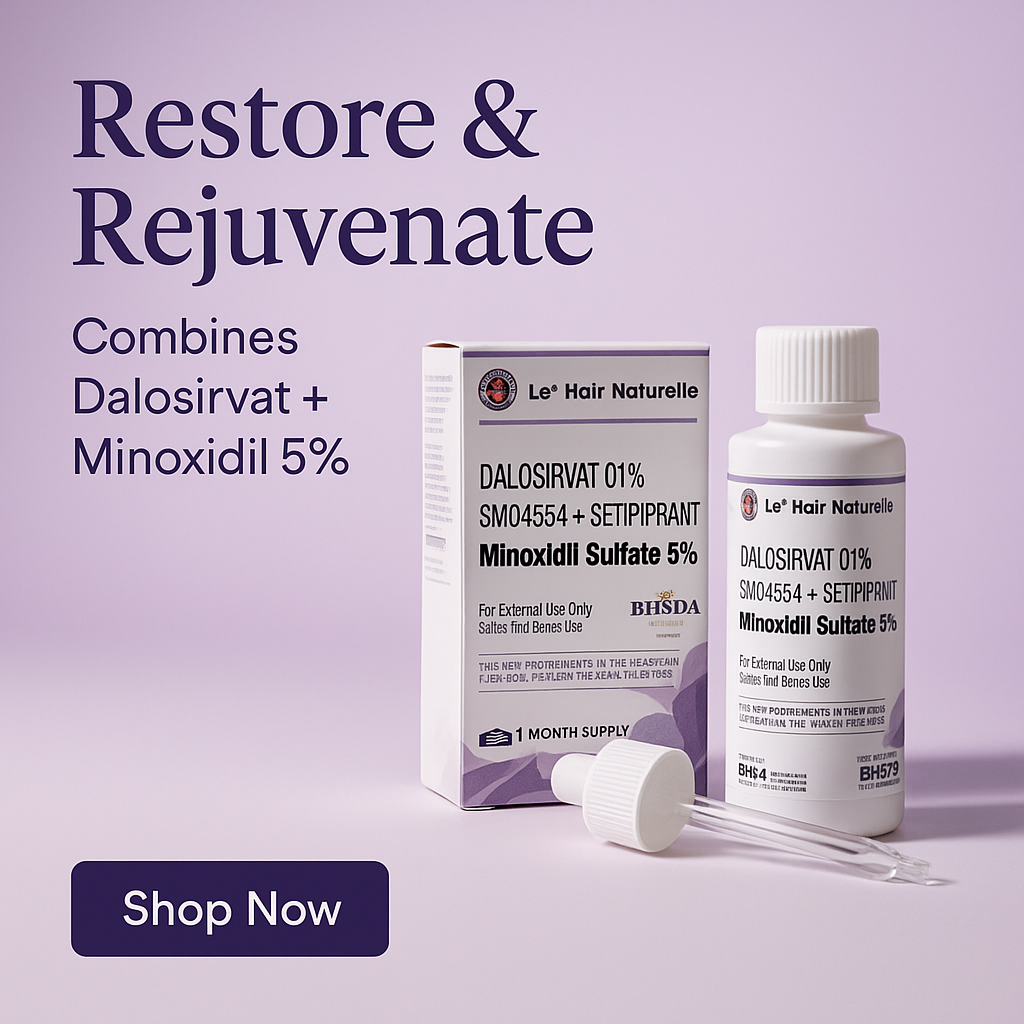 New Research Hair Loss Prevention Product DALOSIRVAT, SM04554, and SETIPIPRANT250 Packs of 2-60ml 2 Months Supply