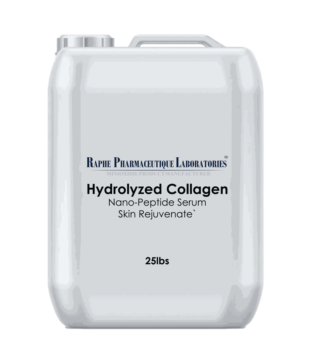 25lbs Hydrolyzed Nano-Collagen Peptide Serum for skin rejuvenation and collagen synthesis stimulation container