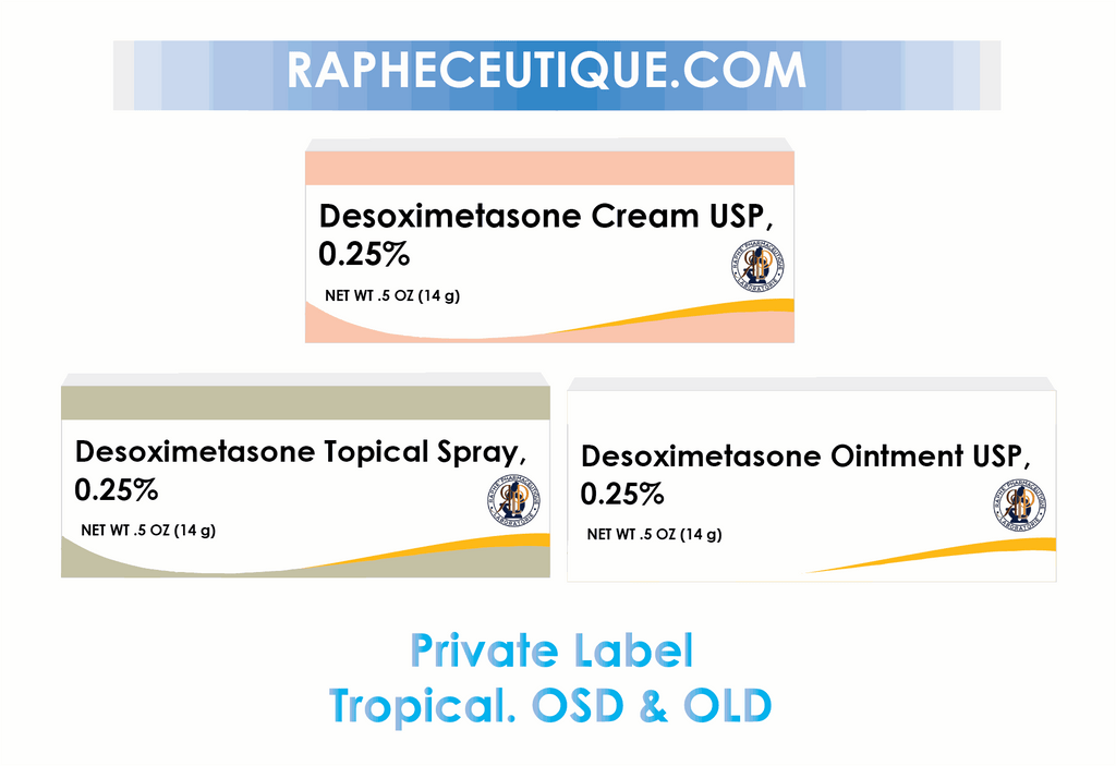 Betamethasone Budesonide Desoximetasone cream, spray, and ointment private label topical treatments