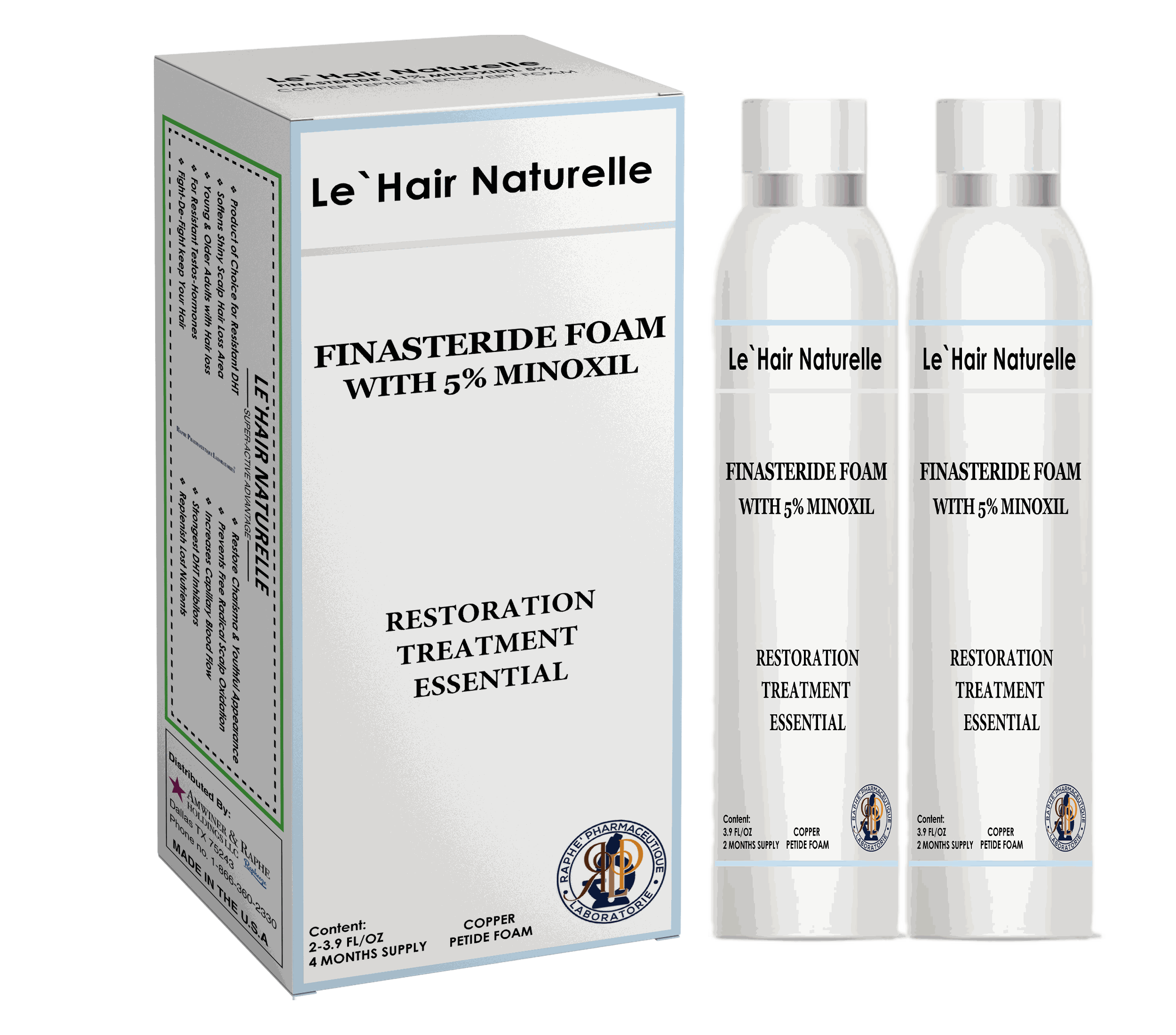Wholesale 250 Packs of Natural Hair Recovery Foam Maximum Strength High Potency 200-Day Supply Per Pack