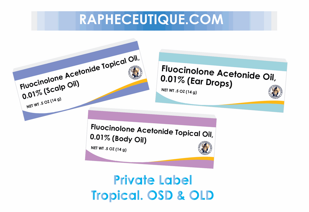 Fluocinolone Acetonide topical oil and ear drops private label for anti-inflammatory treatment