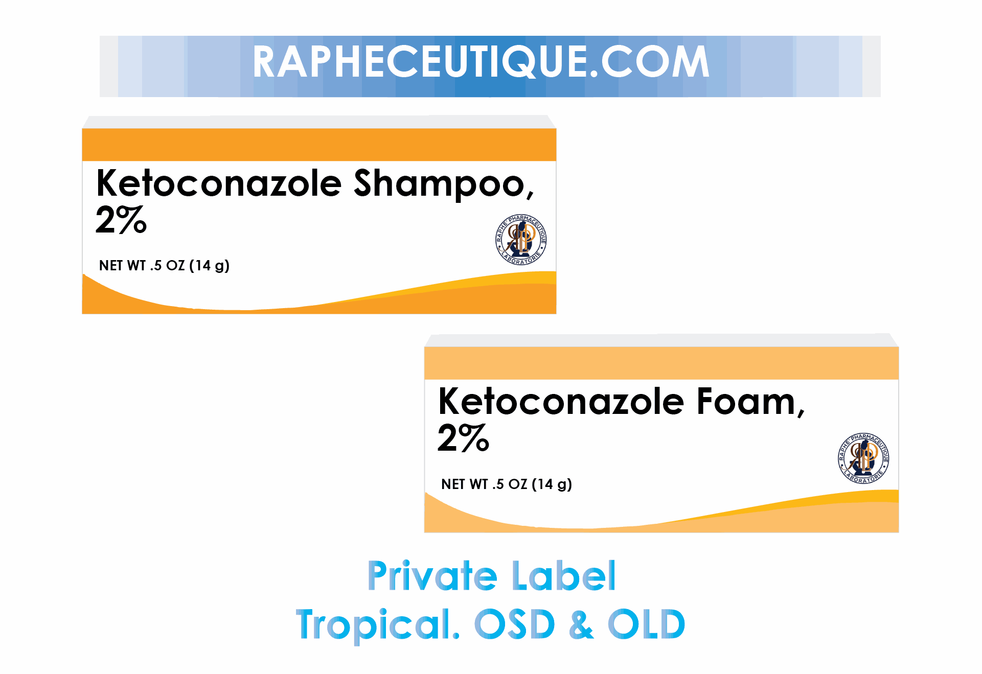 Ketoconazole Shampoo and Foam 2% private label topical treatments for skin and scalp