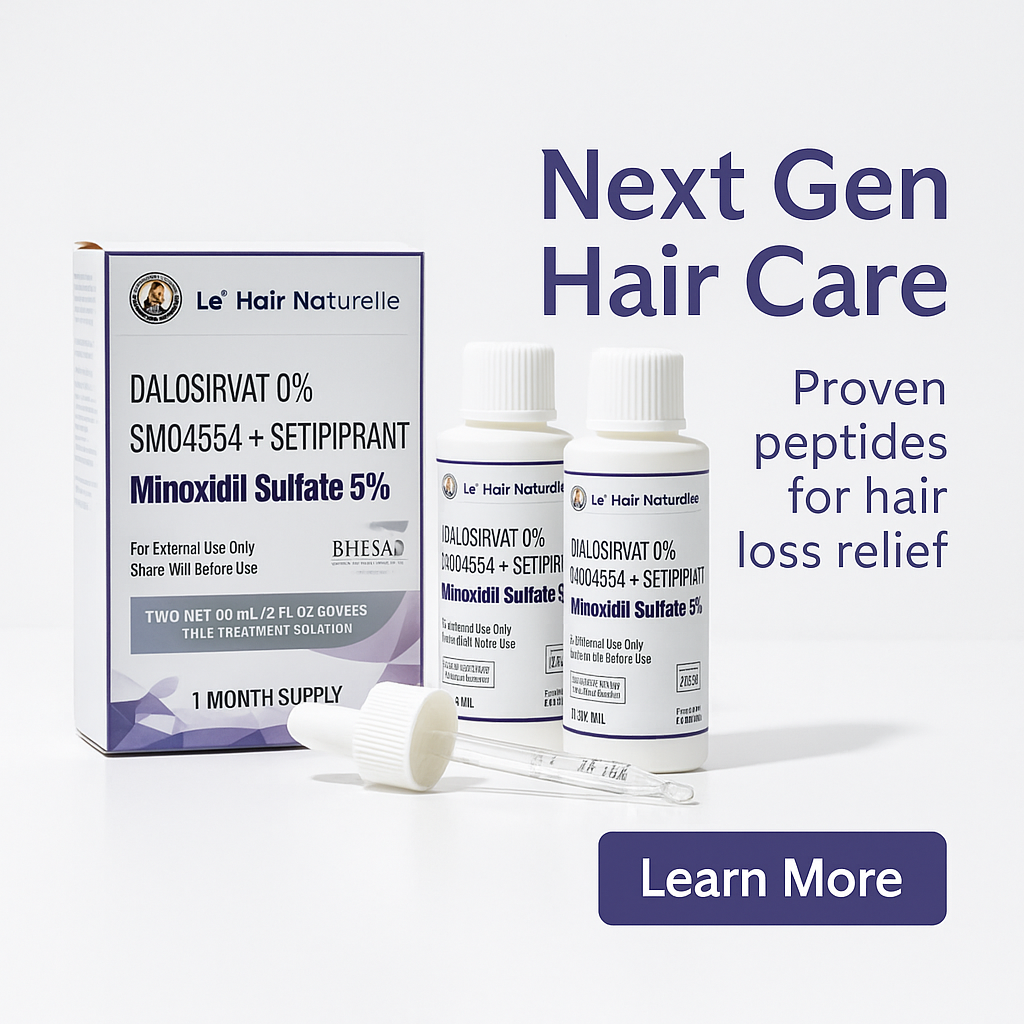 New Research Hair Loss Prevention Product DALOSIRVAT, SM04554, and SETIPIPRANT250 Packs of 2-60ml 2 Months Supply