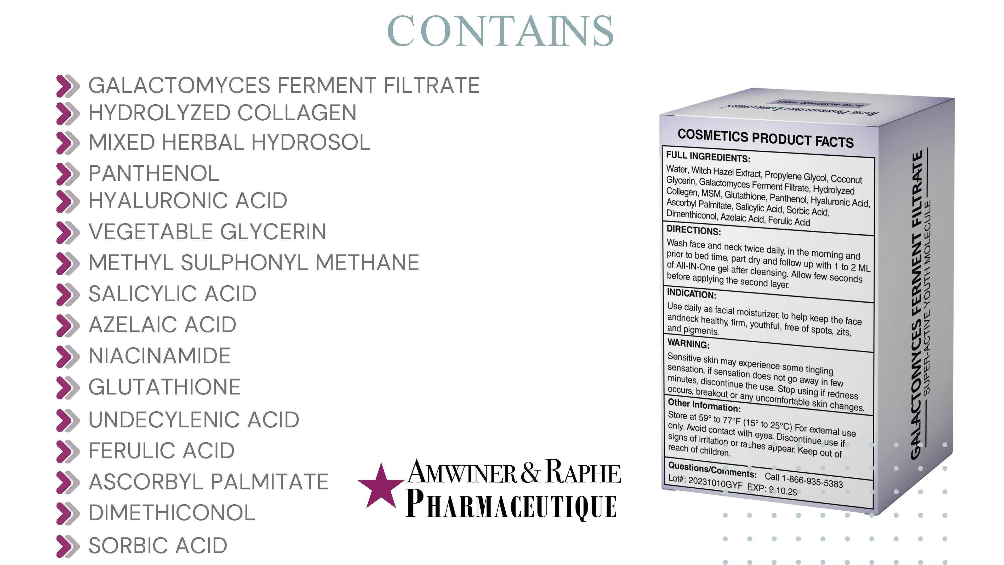 Acne treatment face moisturizer with provitamin B5 collagen and antioxidants in 2 x 60ml serum pack