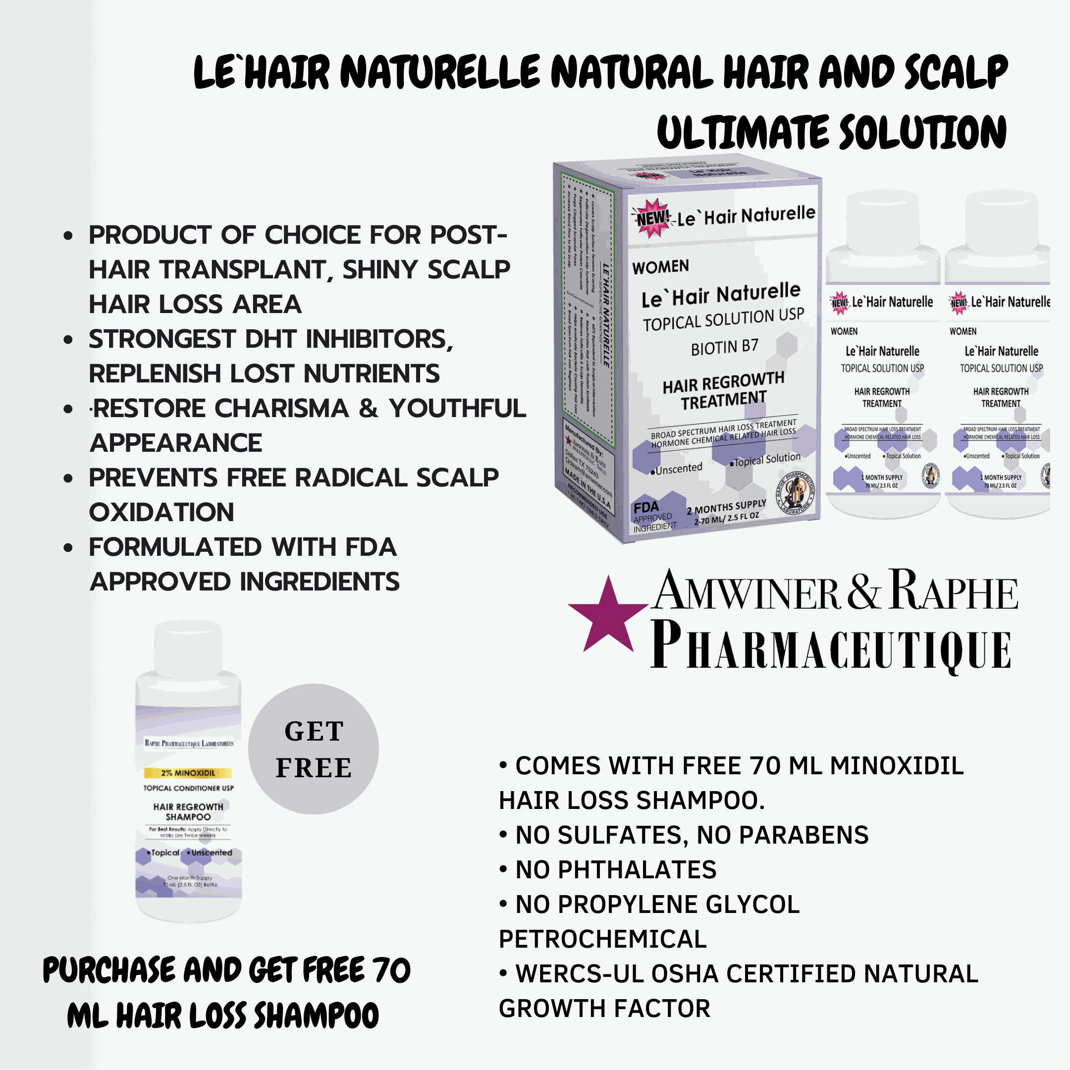 Wholesale 10% BiotiNoxil Women Hair Restore Serum for Severely Damaged Hair 250 Units of 60 days Supply