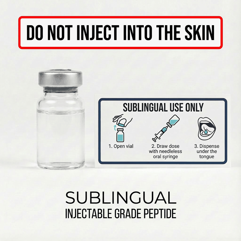 Oral-Buccal Tide 12mg with 4mg Active Methyl B12 sterile vial for injectable-grade sublingual peptide