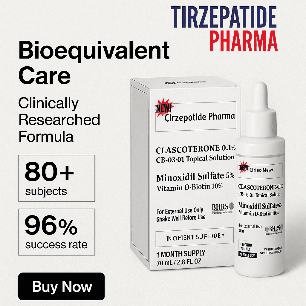 Inflammatory Hair Loss Treatment Minoxidil 5% Clascoterone and CB-03-01  250 Pk of 2-60ml A 2 Months Supply