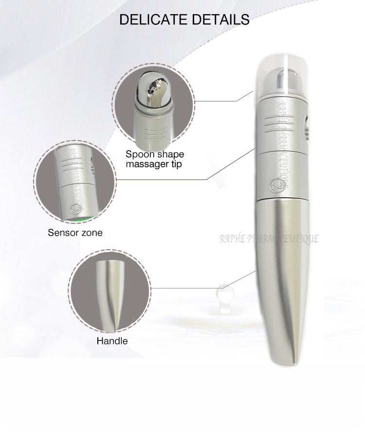 Anti Aging Caviar Hydrating serum applicator face massager with spoon tip and sensor zone for wrinkle reduction