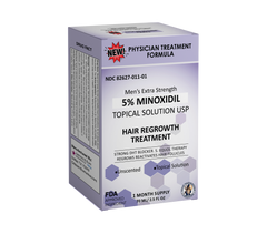 A kit of 60ml 5% Minoxidil Solution with Panthenol Vitamin E Caffein & 30 Cts Minoxidil Satchets For Nighttime