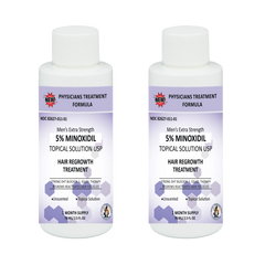A kit of 60ml 5% Minoxidil Solution with Panthenol Vitamin E Caffein & 30 Cts Minoxidil Satchets For Nighttime