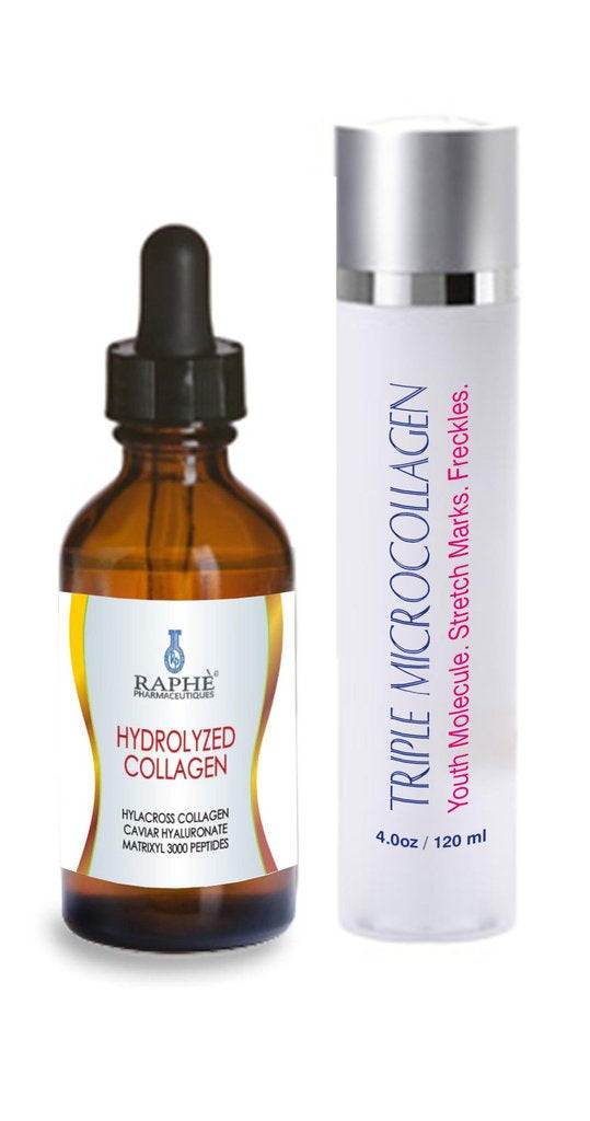 Triple Collagen Peptide infusion with hydrolyzed collagen serum for anti-aging and skin repair