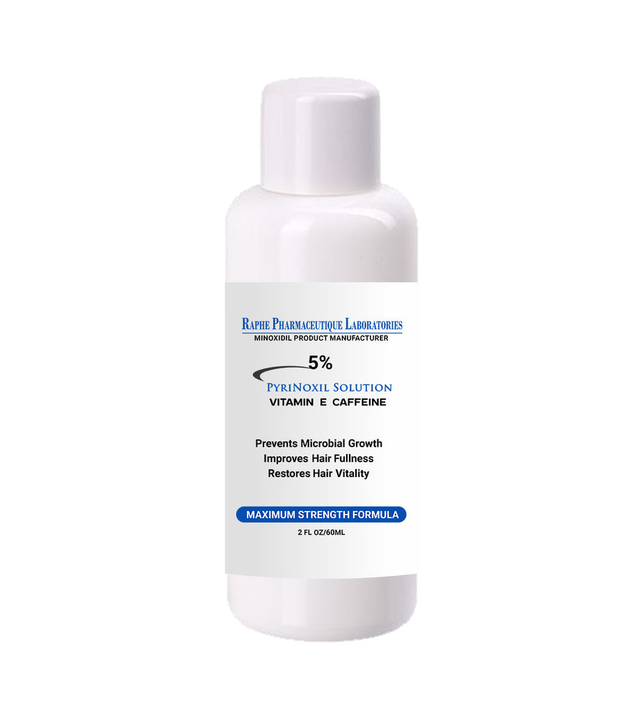 A kit of 60ml 5% Minoxidil Solution with Panthenol Vitamin E Caffein & 30 Cts Minoxidil Satchets For Nighttime